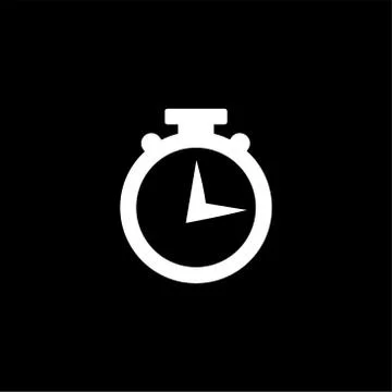 Stopwatch Icon On Black Background. Black Flat Style Vector Illustration Illustrazione stock