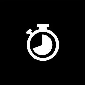 Stopwatch Icon On Black Background. Black Flat Style Vector Illustration イラスト素材
