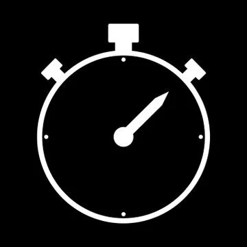 Stopwatch icon on black. 스톡 일러스트