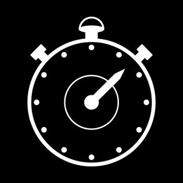 Stopwatch icon on black. Stock Illustration