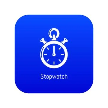 Stopwatch icon blue vector Illustrazione stock