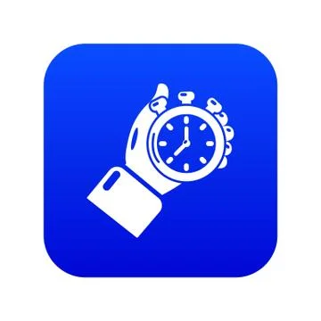 Stopwatch icon blue vector Stock Illustration