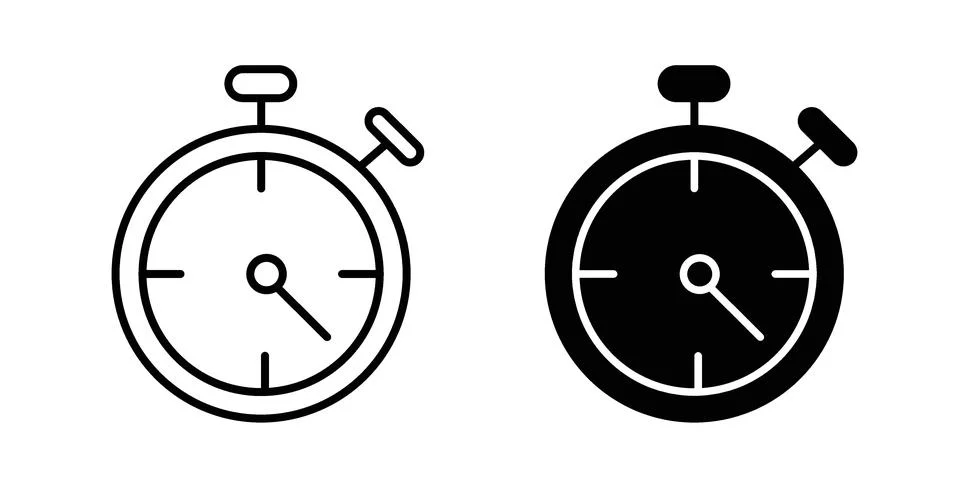 Stopwatch icon bundle for website design projects Stock Illustration