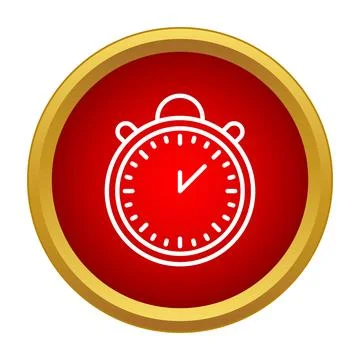 Stopwatch icon checking off time in a red circle Stock Illustration