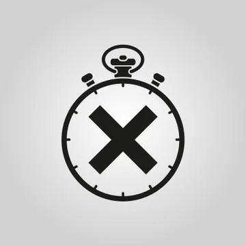The stopwatch icon. Clock and watch, timer, countdown symbol. UI. Web. Logo Stock Illustration