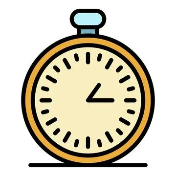 Stopwatch icon color outline vector Stock Illustration