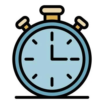 Stopwatch icon color outline vector Stock Illustration