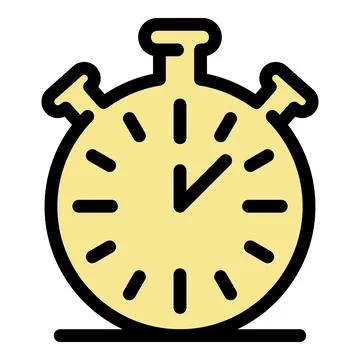 Stopwatch icon color outline vector Stock Illustration