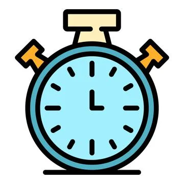 Stopwatch icon color outline vector Stock Illustration
