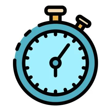 Stopwatch icon color outline vector Stock Illustration