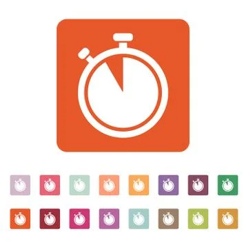 The stopwatch icon. Countdown symbol. Flat Illustrazione stock