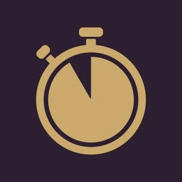 The stopwatch icon. Countdown symbol. Flat Illustrazione stock