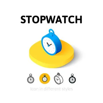 Stopwatch icon in different style Illustrazione stock