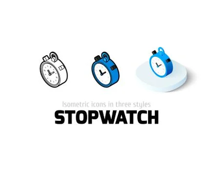 Stopwatch icon in different style Illustrazione stock