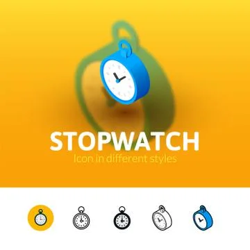 Stopwatch icon in different style Stock Illustration