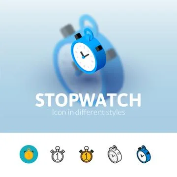 Stopwatch icon in different style Illustrazione stock