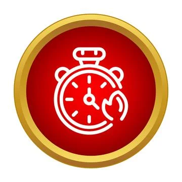 Stopwatch icon with fire representing burning metabolism Stockillustratie