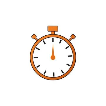 Stopwatch icon in flat style with background. Stock Illustration