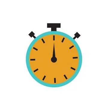 Stopwatch icon in flat style with background. Stock Illustration