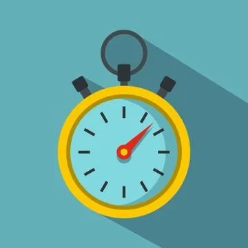 Stopwatch icon, flat style Illustrazione stock
