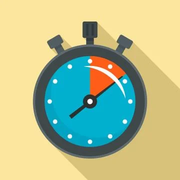 Stopwatch icon, flat style Illustrazione stock