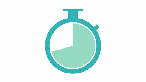 Stopwatch icon in flat style, timer on white color background. Stock Photos