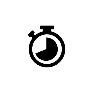 Stopwatch Icon In Flat Style Vector For Apps, UI, Websites. Black Icon Vector Illustrazione stock