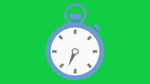 A stopwatch icon glowing on a green screen for precision. Stock Footage 299045445