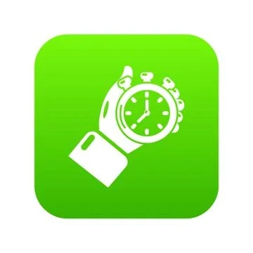 Stopwatch icon green Stock Illustration