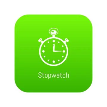 Stopwatch icon green Illustrazione stock