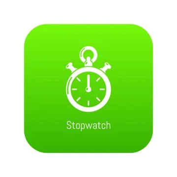 Stopwatch icon green Illustrazione stock