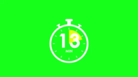 Stopwatch icon green screen animated stopwatch icon 5 minutes to 60 minutes.. Stock Footage 289313649