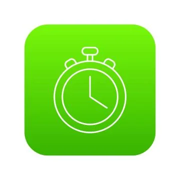 Stopwatch icon green vector Stock Illustration