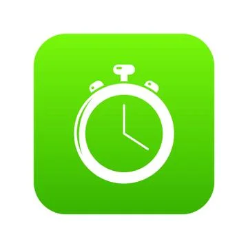 Stopwatch icon green vector 스톡 일러스트
