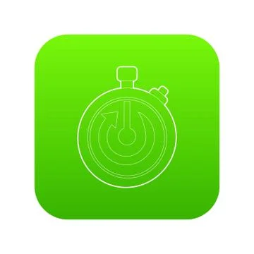 Stopwatch icon green vector Illustrazione stock