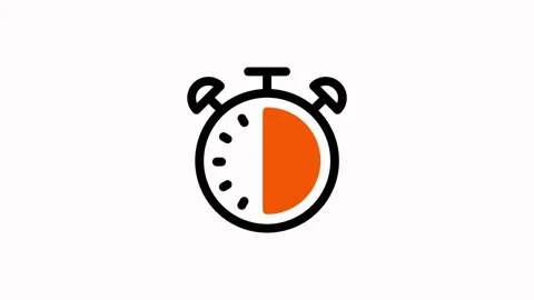 Stopwatch Icon Half Filled Orange and Black. Stock Footage 325368980