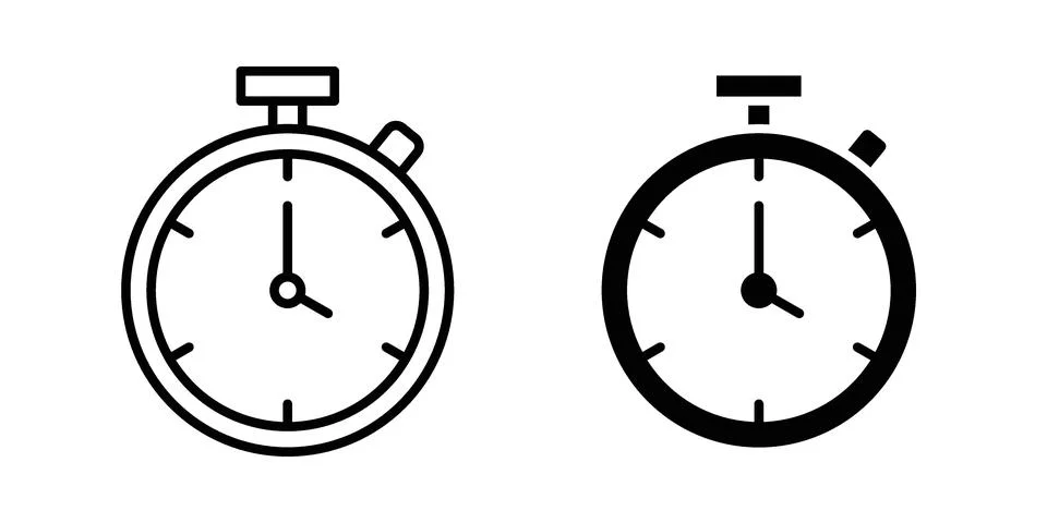 Stopwatch icon Illustration set. Vector Eps10 for apps Stock Illustration