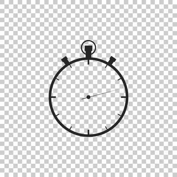 Stopwatch icon isolated on transparent background. Time timer sign. Flat design Stockillustratie