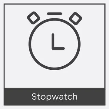 Stopwatch icon isolated on white background Free Stock Illustration