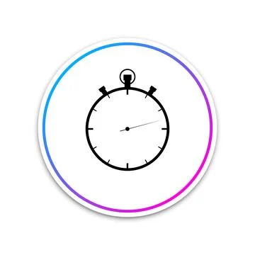Stopwatch icon isolated on white background. Time timer sign. Circle white Stock Illustration