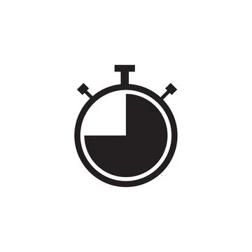 Stopwatch icon, logo. Chronometer, timer sign. Stopwatch icon isolated on w.. Stock Illustration
