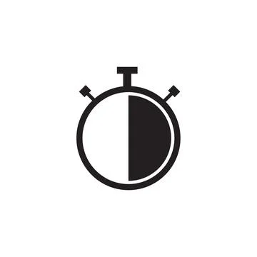 Stopwatch icon, logo. Chronometer, timer sign. Stopwatch icon isolated on w.. Stock Illustration