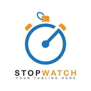 Stopwatch icon logo Stock Illustration
