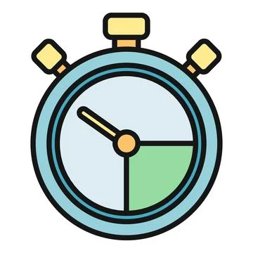 Stopwatch icon measuring time and tracking deadline progress Stock Illustration
