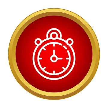 Stopwatch icon measuring time in a red circle Stock Illustration