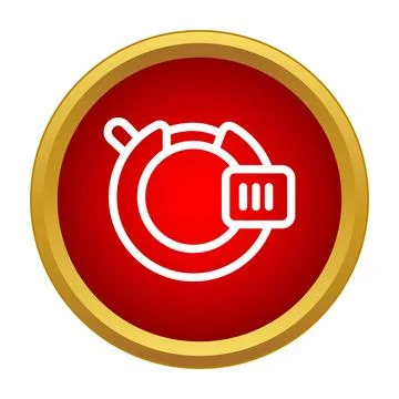Stopwatch icon measuring time in a red circle button Ilustración de archivo