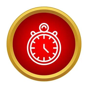 Stopwatch icon measuring time in a red circle Illustrazione stock