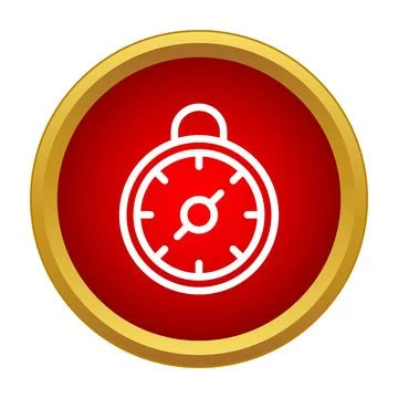 Stopwatch icon measuring time in a red circle Illustrazione stock