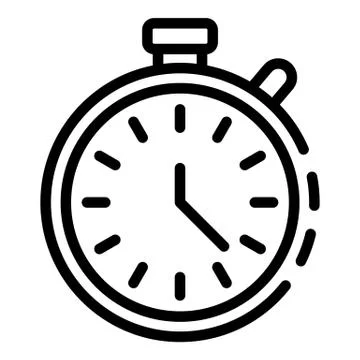 Stopwatch icon, outline style Illustrazione stock