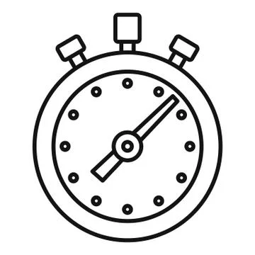 Stopwatch icon, outline style Illustrazione stock
